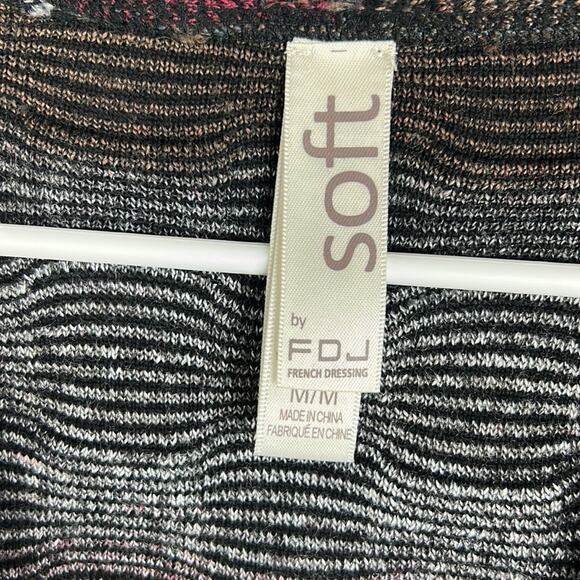 Soft by FDJ Open Knit Cardigan M – Geometric Print Layering Sweater - Picture 5 of 6